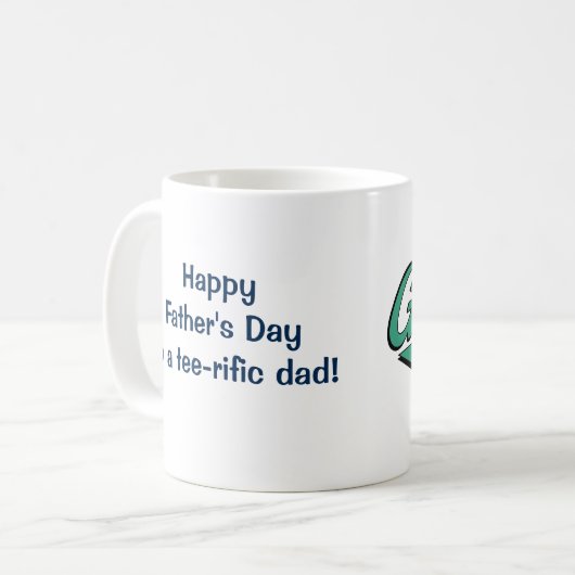 Moderne Vaderdag Coffee Mok voor Golfer Dad (Voorkant links)