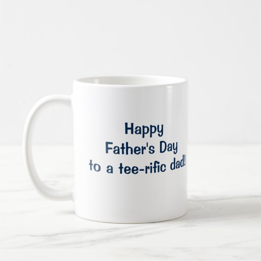 Moderne Vaderdag Coffee Mok voor Golfer Dad (Links)