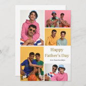 Moderne vaderdag collage met foto feestdagenkaart (Voorkant / Achterkant)