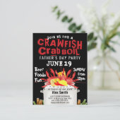 Moderne Vaderdag foto Crawfish Boil Invitation Briefkaart (Staand voorkant)