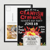 Moderne Vaderdag foto Crawfish Boil Invitation Briefkaart (Voorkant / Achterkant)