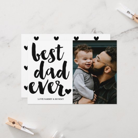 Moderne Vaderdag foto Kaart (Voorkant / Achterkant in situ)