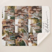 Moderne Vaderdag Gepersonaliseerde fotofamilie Sherpa Deken (Voorkant (horizontaal))