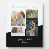 Moderne Vaderdag gift Foto Collage Plaque Fotoplaat (Voorkant)