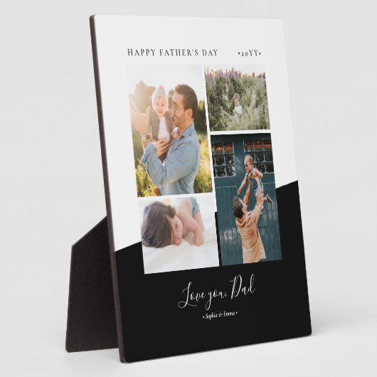 Moderne Vaderdag gift Foto Collage Plaque Fotoplaat (Zijkant)