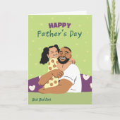 Moderne Vaderdag Groen Illustratie Ontwerp Kaart (Voorkant)