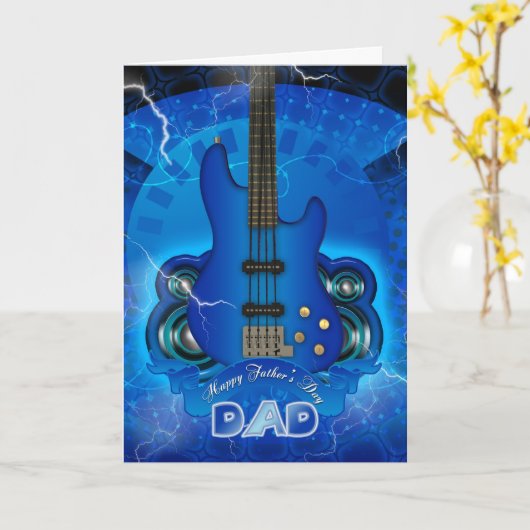 Moderne vaderdag kaart met gitaar (Gele Bloem)