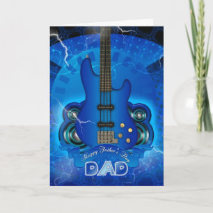 Moderne vaderdag kaart met gitaar