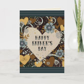 Moderne Vaderdag Mannelijke Bloemhart Kaart (Voorkant)