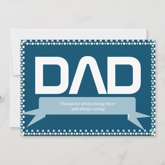 Moderne Vaderdag Papa Zorgzaam Kaart (Voorkant)