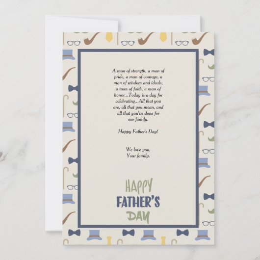 Moderne Vaderdag-printkaart Kaart (Achterkant)