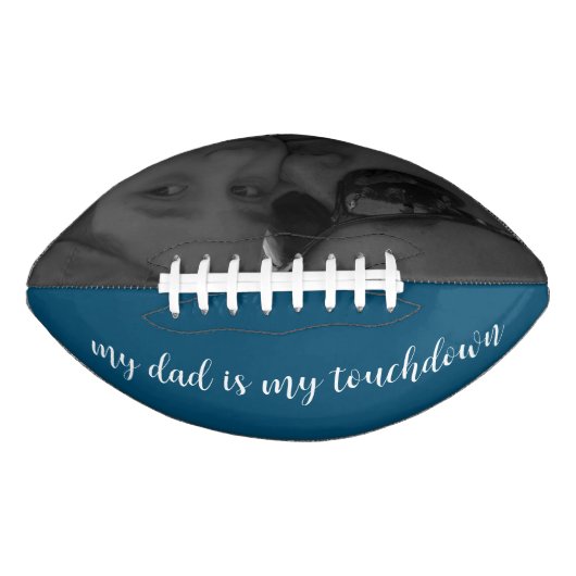 Moderne Vaderdag Script Boodschap Foto American Football (Voorkant)