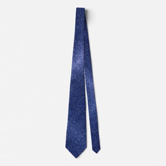 Moderne Vaderdag Trouw Navy Glitter Schittert Stropdas (Voorkant)