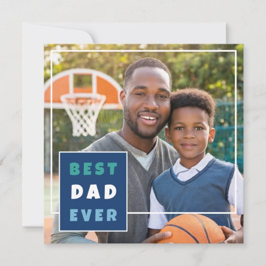 Moderne Vaderdag voor beste vader ooit fotocollage Feestdagenkaart (Voorkant)