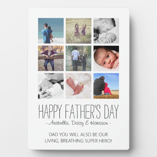 Moderne Vaderdag voor fotocollage Happy Fotoplaat (voorkant)