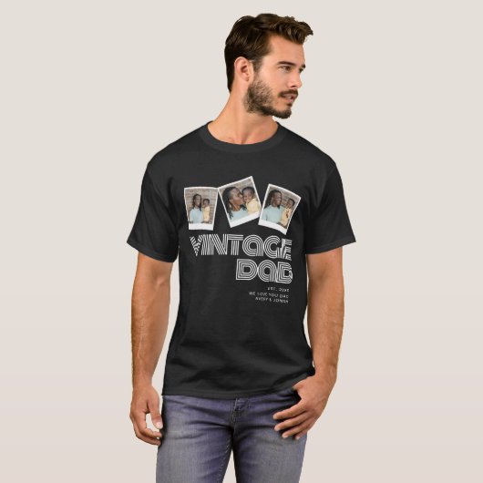 Moderne  vaders Dag 3 Foto Collage T-shirt (Voorkant volledig)