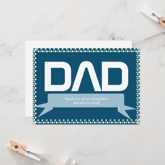 Moderne vaders Dag Pap Caring Kaart (Voorkant / Achterkant in situ)