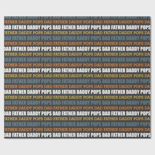 Moderne vaders dag Typografie Verpakkingspapier Cadeaupapier (Vlak)