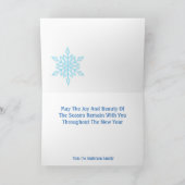 Moderne vakantie aangepaste foto blauw & wit sneeu feestdagen kaart (Binnen)