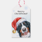 Moderne vakantie Berner Berg Hond Kerstmis Cadeaulabel (Voorkant)