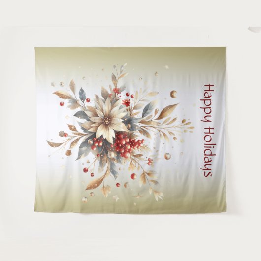 Moderne vakantie bloemen achtergrond wandkleed (Voorkant (horizontaal))