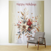 Moderne vakantie bloemen achtergrond wandkleed (In situ)