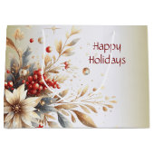 Moderne Vakantie Bloemen Gift Bag Groot Cadeauzakje (Voorkant)