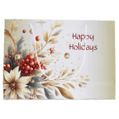 Moderne Vakantie Bloemen Gift Bag Groot Cadeauzakje (Achterkant)