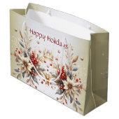 Moderne Vakantie Bloemen Gift Bag Groot Cadeauzakje (Achterkant Gekanteld)