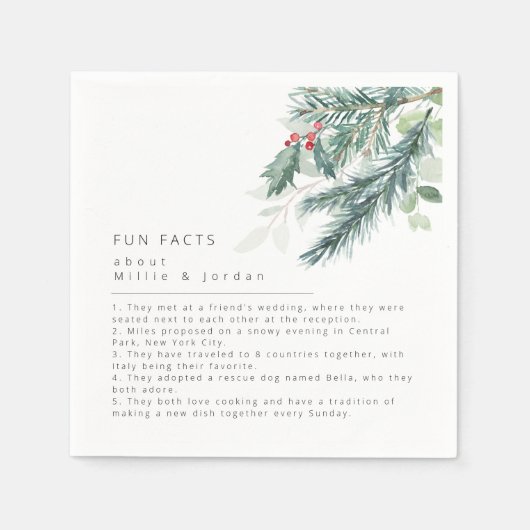 Moderne vakantie bruiloft servetten (Voorkant)