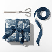 Moderne vakantie Cadeaus blauw en wit Cadeaupapier