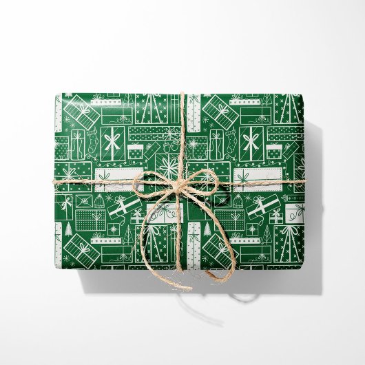 Moderne vakantie Cadeaus groen en wit Cadeaupapier