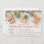 Moderne Vakantie Cadeauverpakking Feestuitnodiging Kaart (Voorkant)