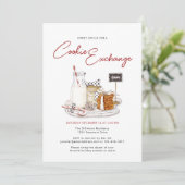 Moderne Vakantie Cookie Exchange Kaart (Staand voorkant)