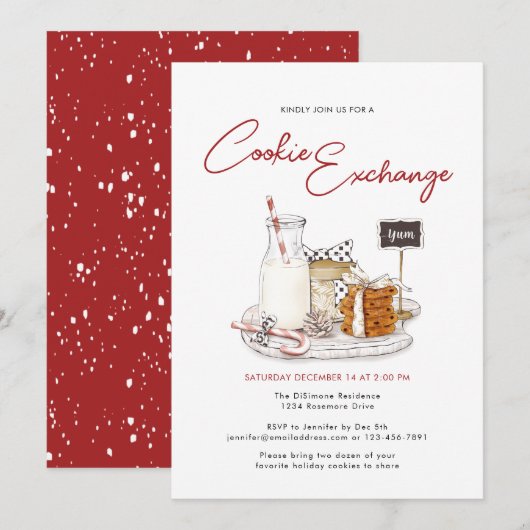 Moderne Vakantie Cookie Exchange Kaart (Voorkant / Achterkant)