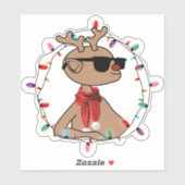 Moderne vakantie Cool Rendier Kerstmis Sticker (Vel)
