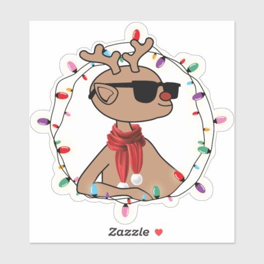 Moderne vakantie Cool Rendier Kerstmis Sticker (Vel)