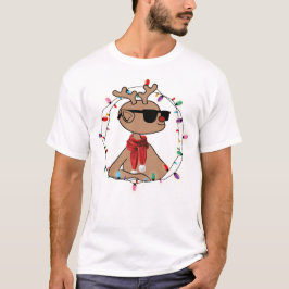 Moderne vakantie Cool Rendier Kerstmis T-shirt
