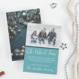 Moderne vakantie familie foto feestdagenkaart