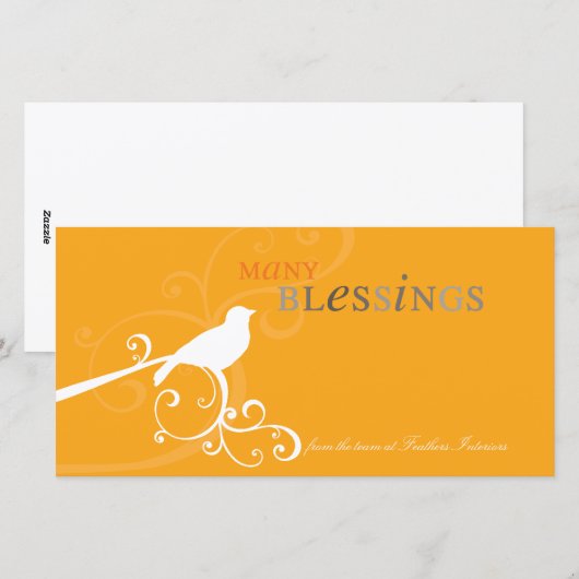 MODERNE VAKANTIE FOTOKAART :: whimsicalbird 4A Feestdagenkaart (Voorkant / Achterkant)