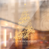 Moderne vakantie gouden kerstboom raamsticker (Vel 2)