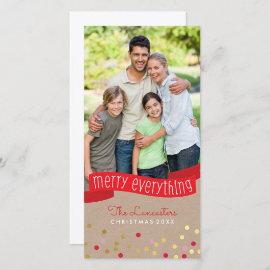 MODERNE VAKANTIE GROET vrolijk alles banner Feestdagenkaart (Voorkant / Achterkant)