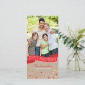 MODERNE VAKANTIE GROET vrolijk alles banner Feestdagenkaart (Staand voorkant)