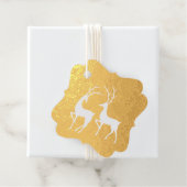 Moderne vakantie Kerst Herten Goud Groen Bedankjes Labels (Met doos)