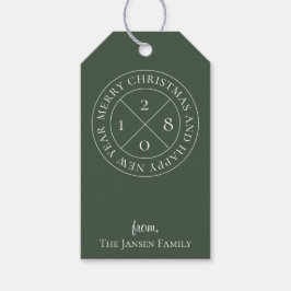 Moderne vakantie Logo Forest Groene cadeau Labels Cadeaulabel