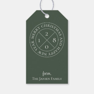 Moderne vakantie Logo Forest Groene cadeau Labels Cadeaulabel