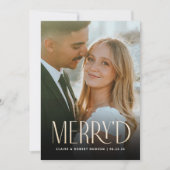 Moderne Vakantie Net Getrouwde Huwelijksaankondigi Feestdagenkaart (Voorkant)