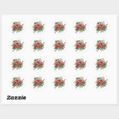 Moderne  vakantie poinsettia Bloemen Ronde Sticker (Vel)