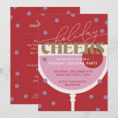 Moderne Vakantie Proost Cocktail Party Uitnodiging (Voorkant / Achterkant)