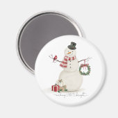 Moderne  vakantie sneeuwman magneet (Voorkant / Achterkant)